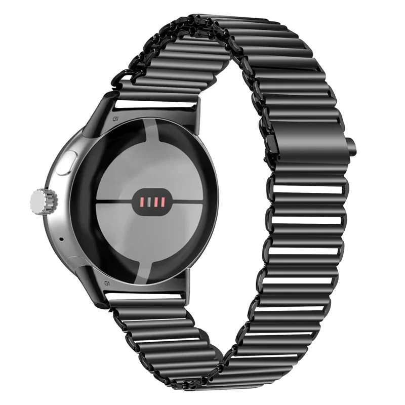 Schwarzes Edelstahlarmband für Smartwatch Google Pixel Watch 1 & 2
