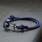Armband aus Kordel mit Anker, marineblau