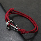 Armband aus Kordel mit Anker, bordeaux