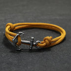 Armband aus Kordel mit Anker, gelb