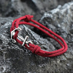 Armband aus Kordel mit Anker, bordeaux