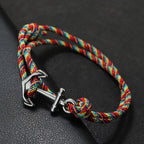 Armband aus Kordel mit Anker, mehrfarbig