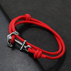 Armband aus Kordel mit Anker, rot