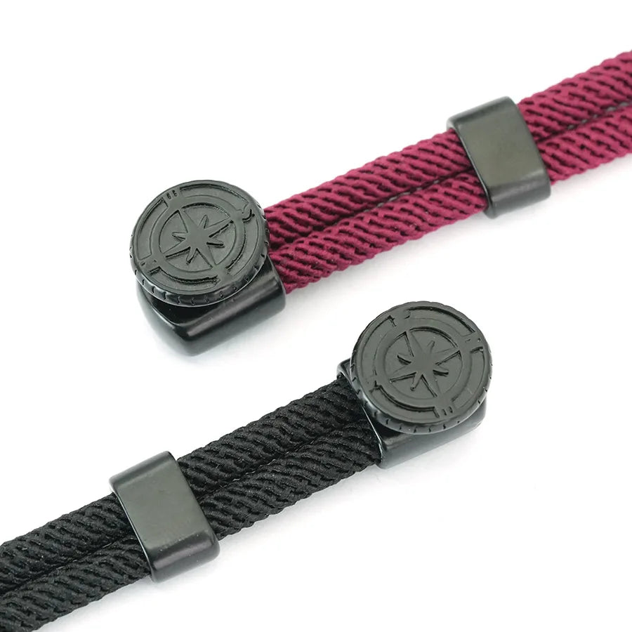 Seilarmband mit schwarzem Kompass Windrose 