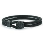 Seilarmband mit schwarzem Kompass Windrose schwarz