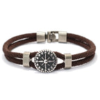 Seilarmband mit braunem Kompass Rosenrose
