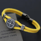 Seilarmband mit gelbem Kompass Rosenrose