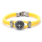 Seilarmband mit gelbem Kompass Rosenrose