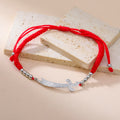 Seilarmband mit rotem arabischem Ali Zulfiqar Schwert aus Silber