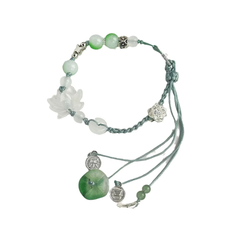 Seilarmband mit Perlen und Lotusblume