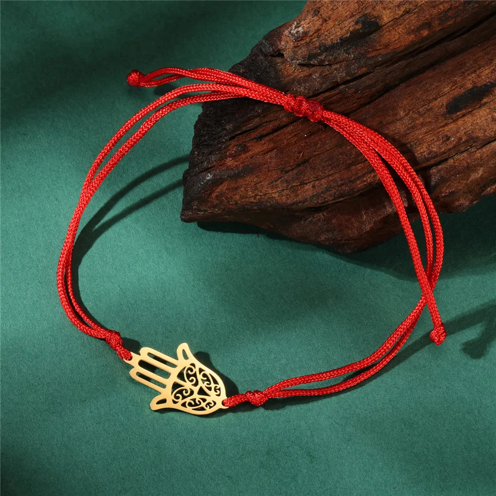 Seilarmband mit arabischer Fatima-Hand in Gold