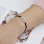 Seilarmband mit arabischer Fatima-Hand in Silber