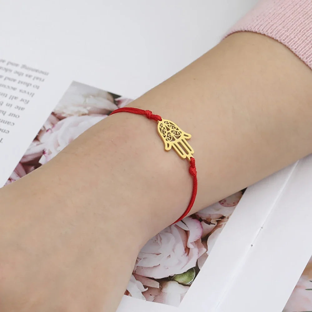 Seilarmband mit arabischer Fatima-Hand in Gold