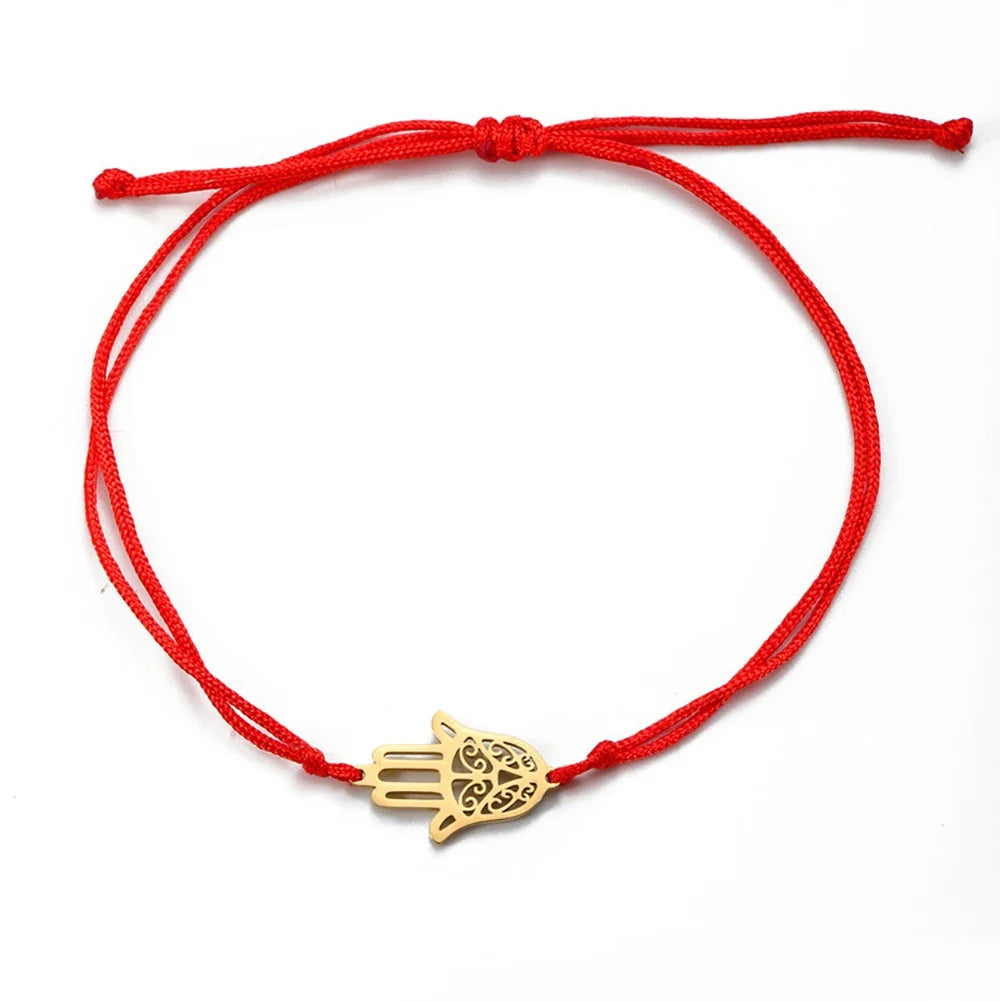 Seilarmband mit arabischer Fatima-Hand in Gold