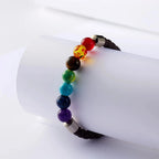 Armband aus Seil und 7 Chakra-Steinen