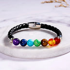 Armband aus Seil und 7 Chakra-Steinen