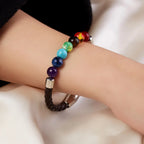 Armband aus Seil und 7 Chakra-Steinen