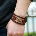 Braunes Lederarmband mit Adler