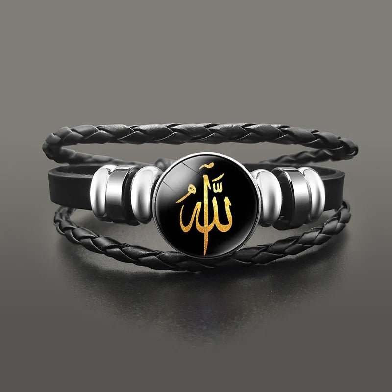 Armband aus goldenem arabischem muslimischem Allah-Leder