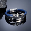Dreifaches Ankerarmband blau