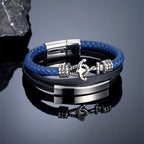 Dreifaches Ankerarmband blau