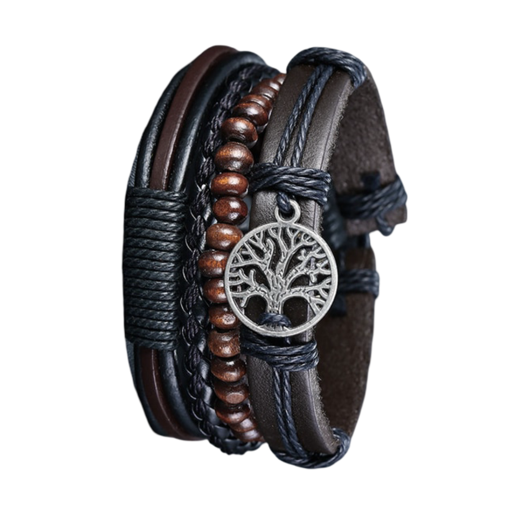 Lederarmband Baum des Lebens für Herren 