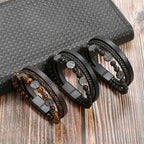 Lederarmband Lebensbaum Perlen Herren