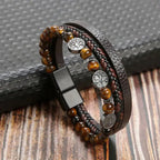 Lederarmband Lebensbaum Perlen Herren Stil 1
