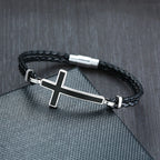 Lederarmband mit christlichem Kreuz