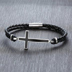 Lederarmband mit christlichem Kreuz
