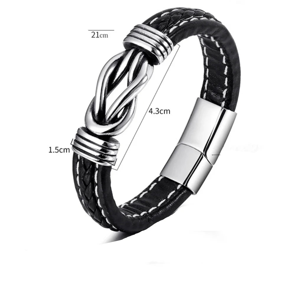 Lederarmband mit Knoten für Herren 