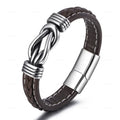 Lederarmband mit Knoten für Herren braun