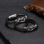 Lederarmband mit Knoten für Herren schwarz