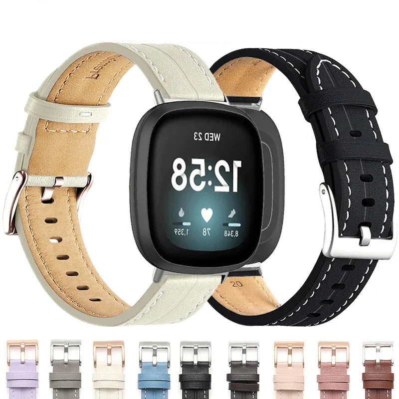 Lederarmband für Fitbit Versa 3, Versa 4, Sense 1 und Sense 2 Uhr 