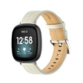 Lederarmband für Fitbit Versa 3, Versa 4, Sense 1 und Sense 2 Uhr in Weiß