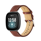 Lederarmband für Fitbit Versa 3, Versa 4, Sense 1 und Sense 2 Uhr in Braun