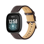 Lederarmband für Fitbit Versa 3, Versa 4, Sense 1 und Sense 2 Uhr in Braun
