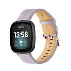 Lederarmband für Fitbit Versa 3, Versa 4, Sense 1 und Sense 2 Uhr in Violett