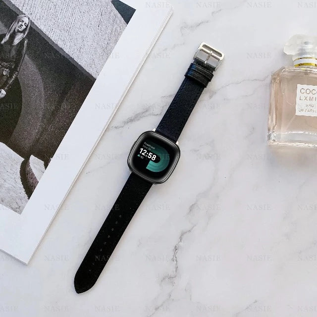 Lederarmband für Fitbit Versa 3 Versa 4 Sense 2 Uhr 