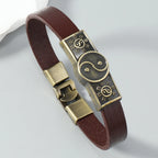 Braunes Yin Yang Lederarmband