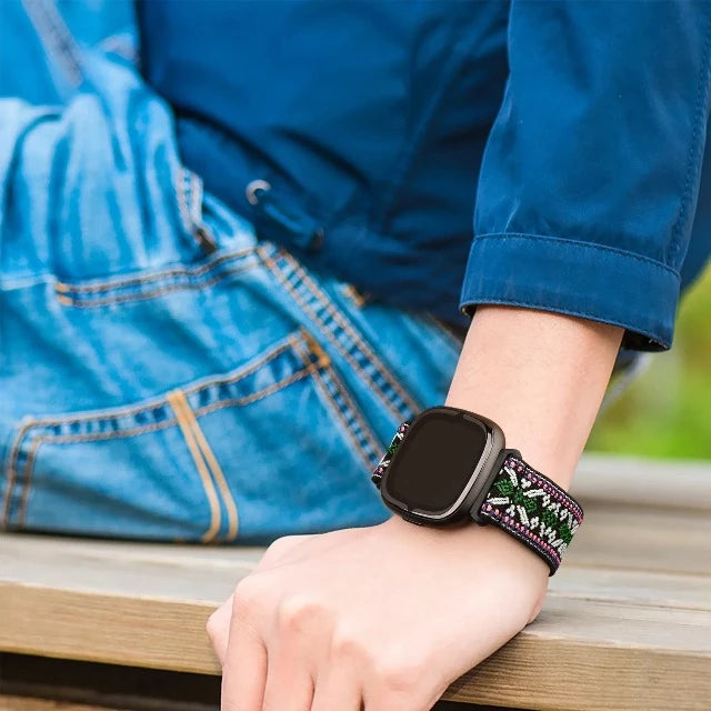 Elastisches Nylonarmband für Fitbit Versa 3 Versa 4 Sense 2 