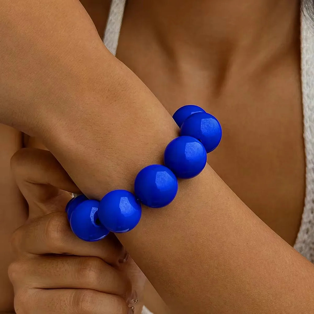 Buntperlenarmband für Damen blau