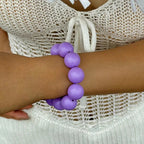 Buntperlenarmband für Damen violett