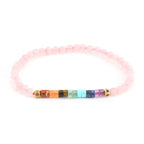 Armband aus natürlichen Steinen 7 Chakren Rosenquarz