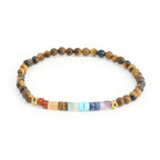 Armband aus natürlichen Steinen 7 Chakren Tigerauge