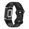 Silikonarmband für Fitbit Charge 5, Charge 6 Uhr in Schwarz