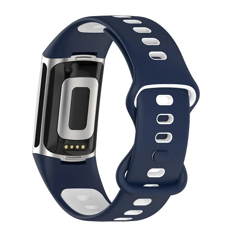 Silikonarmband für Fitbit Charge 5, Charge 6 Uhr in Blau