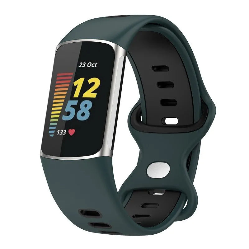Silikonarmband für Fitbit Charge 5, Charge 6 Uhr in Grün