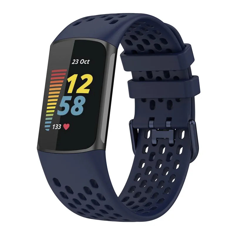 Silikonarmband für Fitbit Charge 5, Charge 6 Uhr in Marineblau