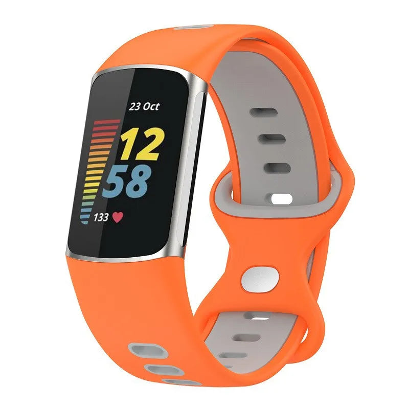 Silikonarmband für Fitbit Charge 5, Charge 6 Uhr in Orange